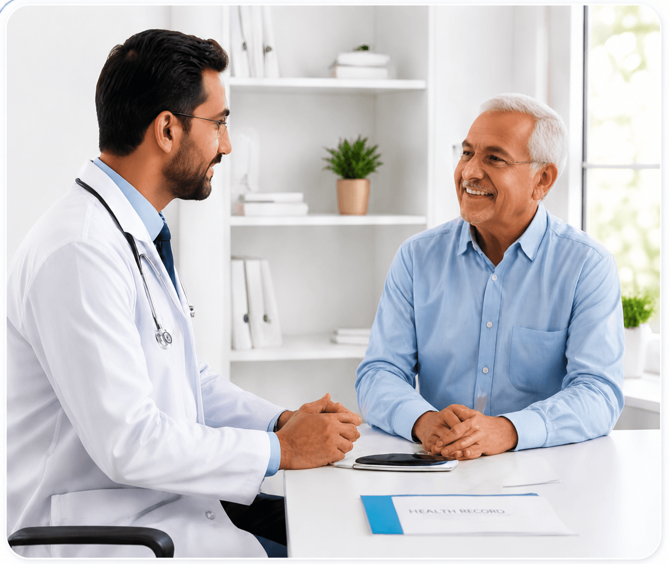 Doctor consulting a patient about respiratory care